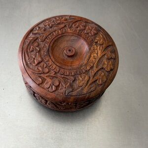 Carved Wood Coaster Set